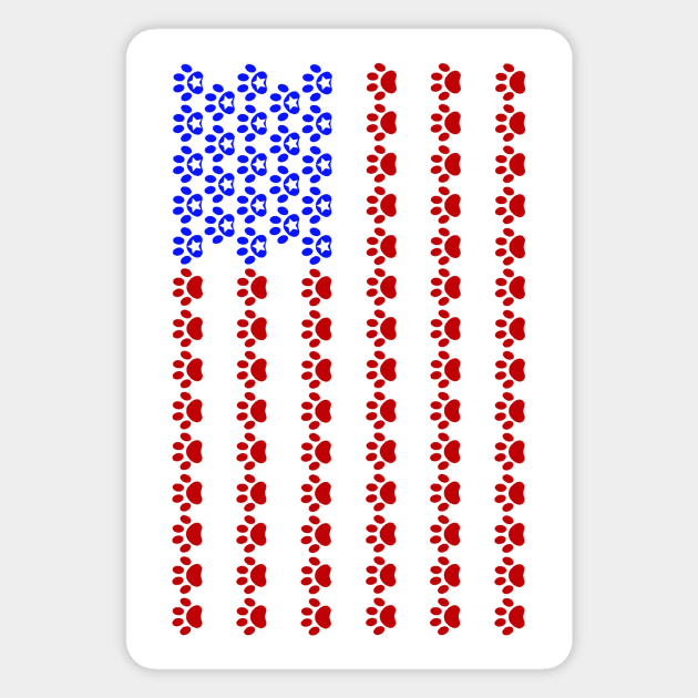 Patriotic Paw Print US Flag (Vertical) Magnet by ARTWORKandBEYOND